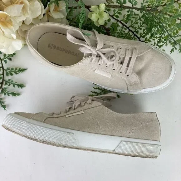 SUPERGA shoes | suede dove grey | size 8 | gym shoe - Picture 4 of 14